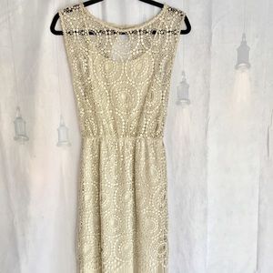 EUC Alice + Olivia crochet sequin crystals dress